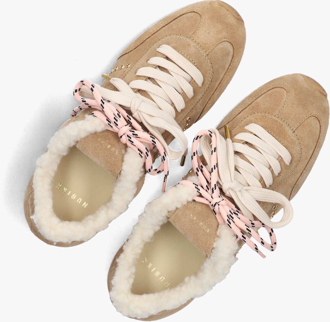 beige nubikk lage sneakers billy lou fur