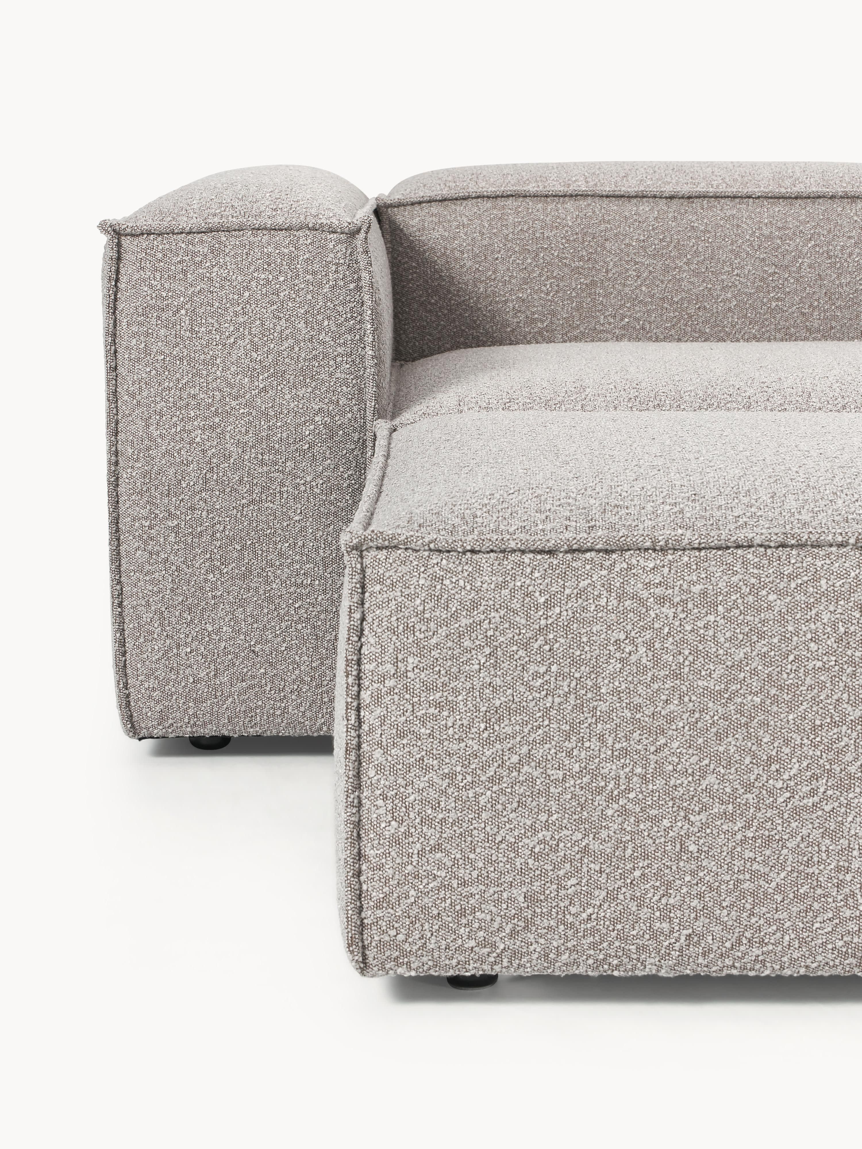 Lennon 4-zits modulaire bank in bouclé met poef (links/rechts)