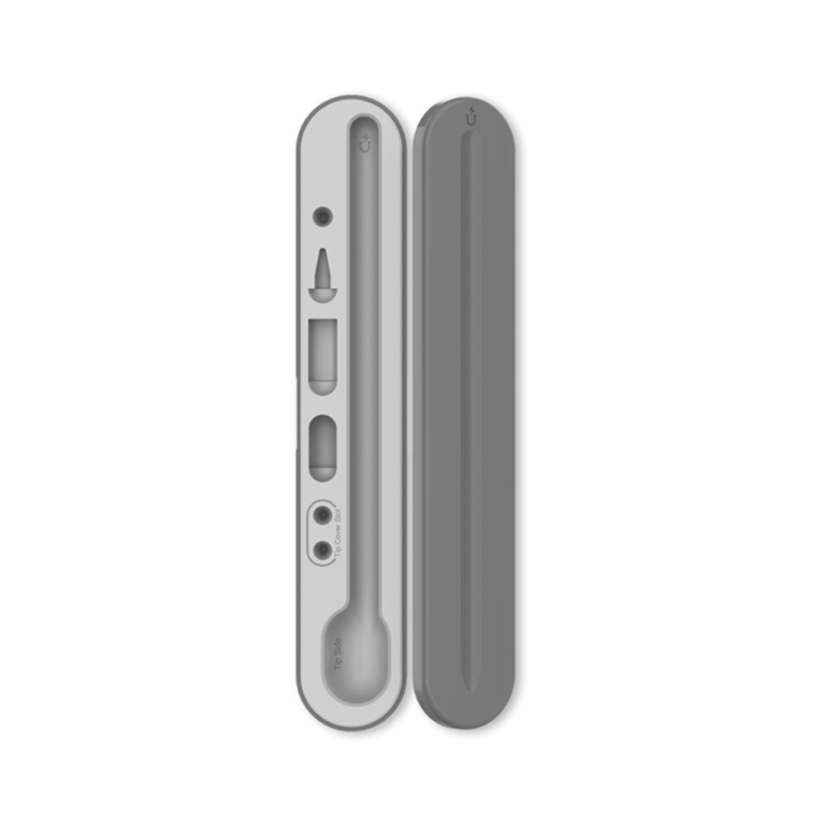 Apple Pencil (1. & 2. Gen. / Pro) Magnetische Aufbewahrungsbox Schutzhülle Touch Pen Standhalterung - Grau
