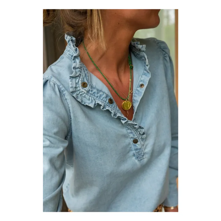 Marlot Paris Blouse Coton Ines - Collection Femme | Bleu jean