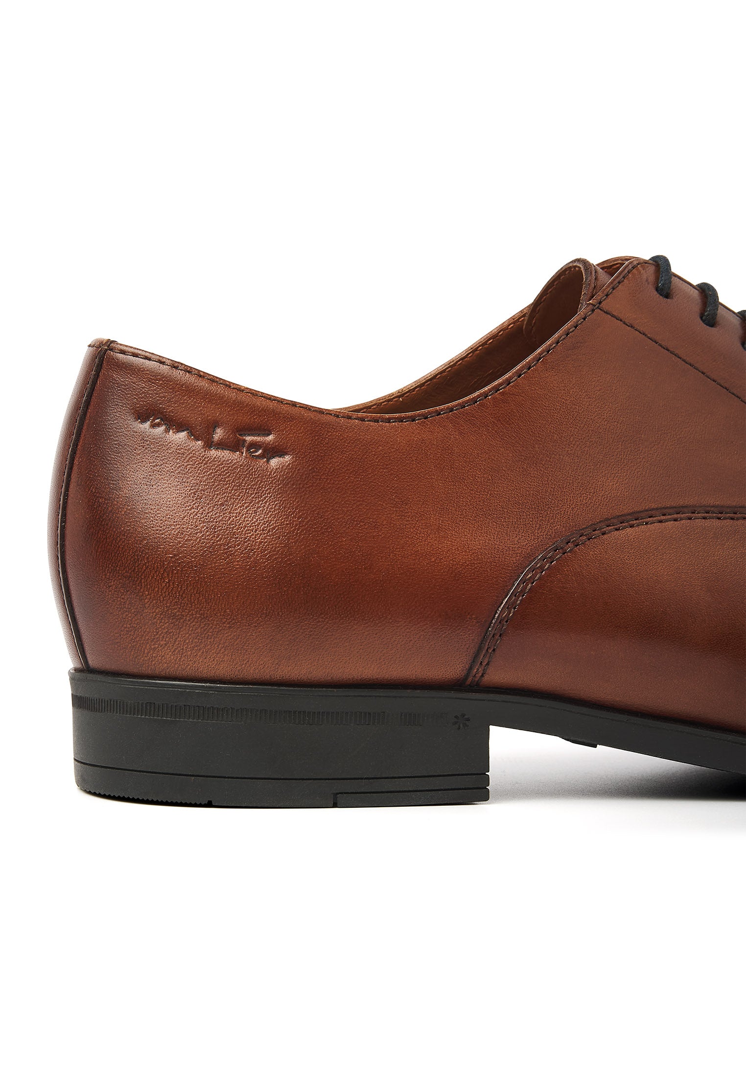 Cognac gladleren Portofino veterschoen