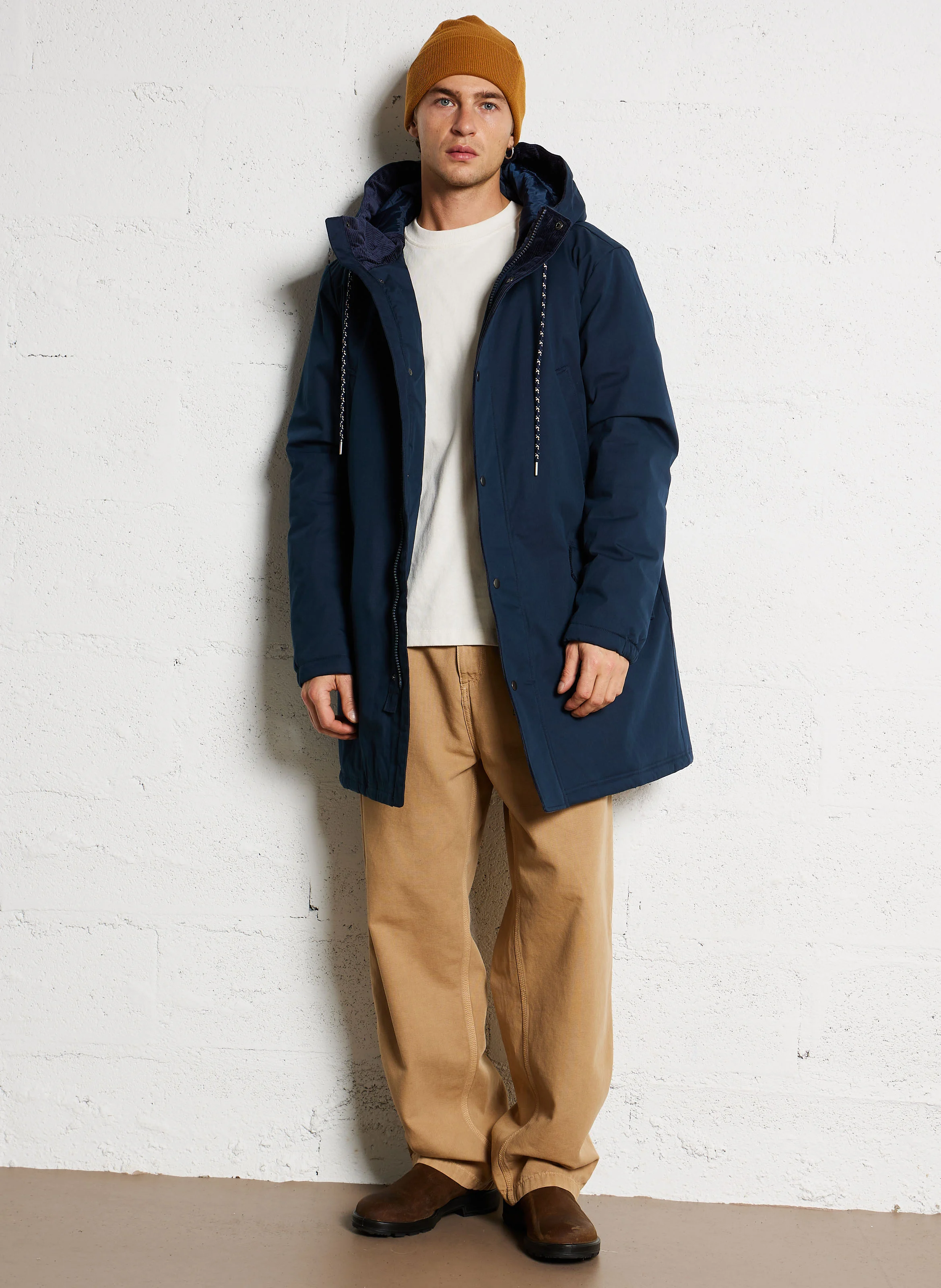 CHEVERNY - Parka oversize en coton mélangé | Bleu