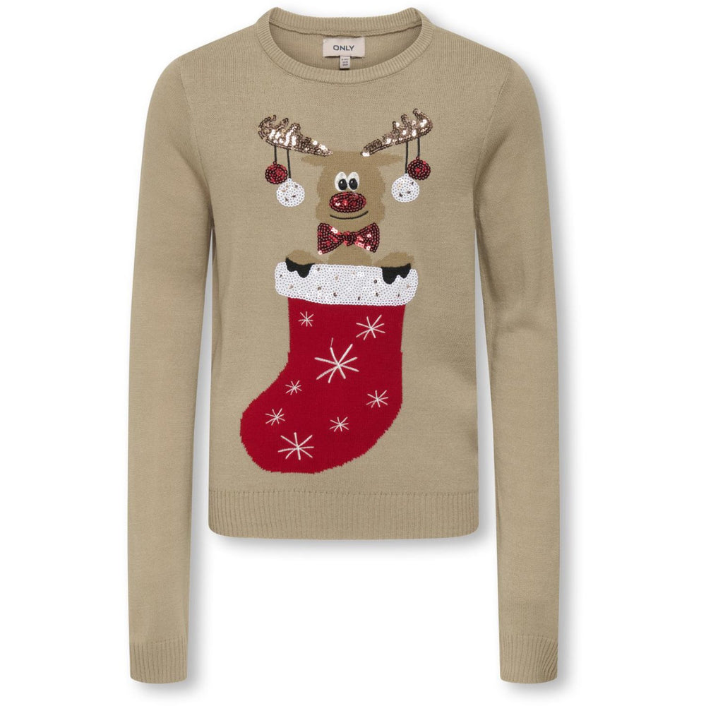 Køb kids ONLY Humus Christmas Sock Kogxmas Shine Ls Oneck Box Knt