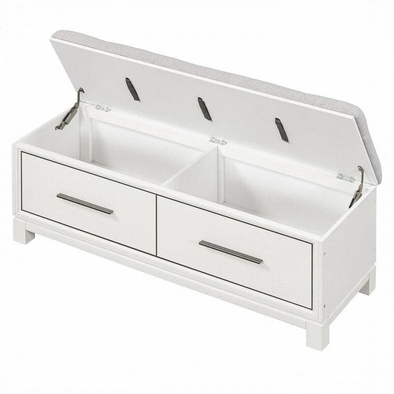 Shoe Bench with Removable Cushion and Hidden Storage for Entryway and Living Room Organization