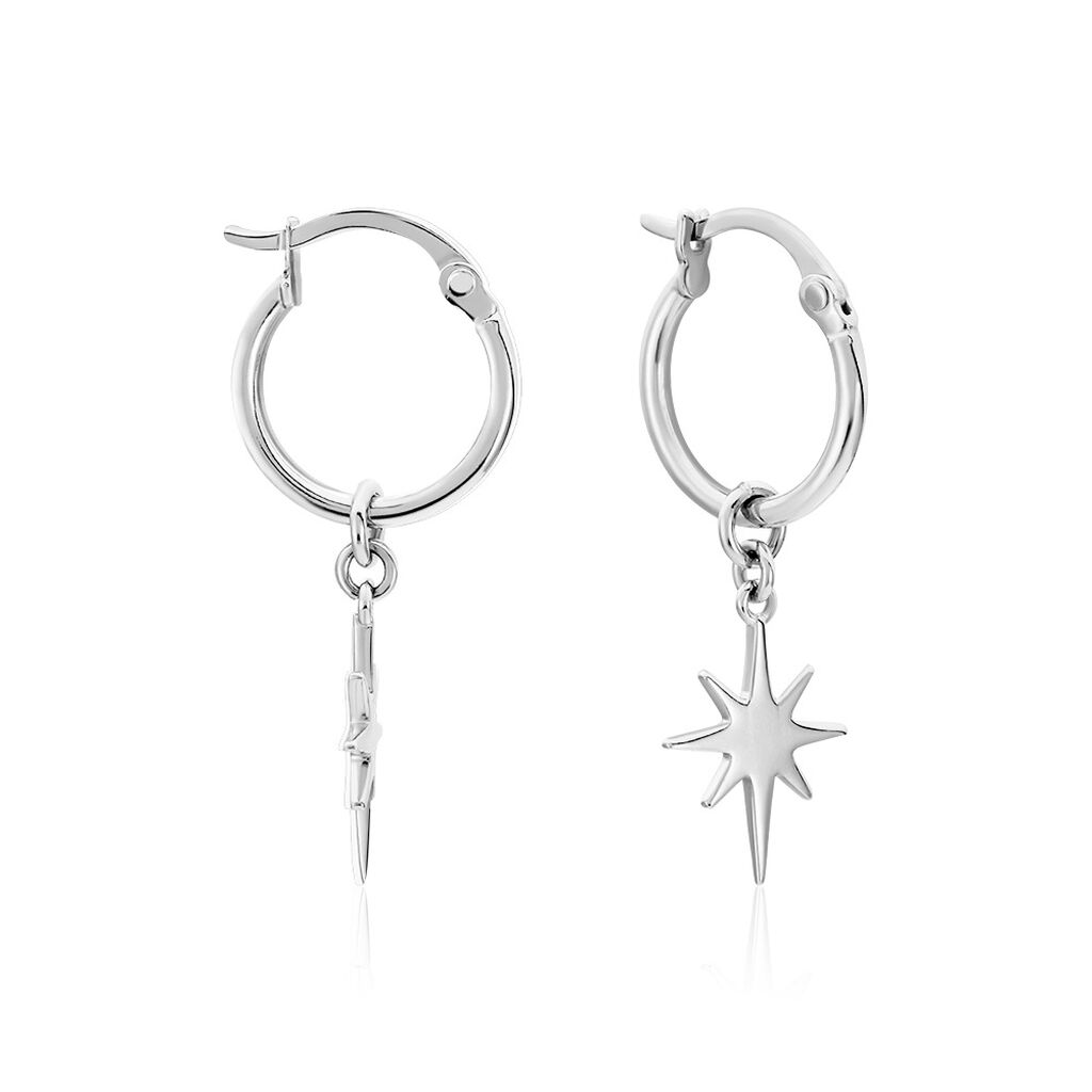 Créoles Pearce Argent Blanc