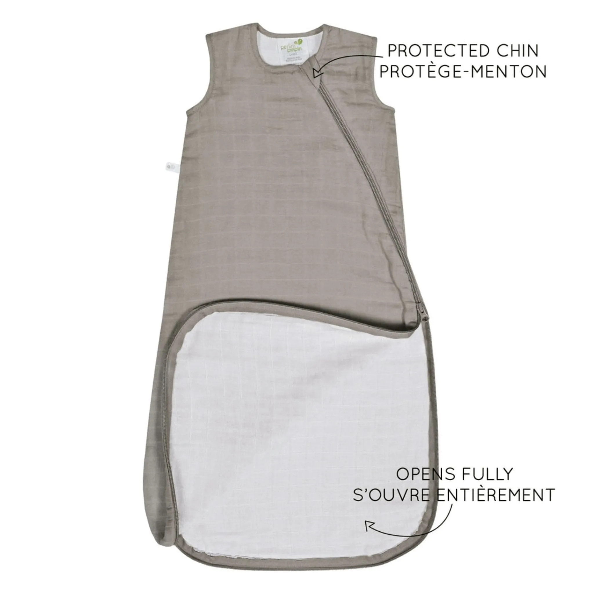 Perlimpinpin Sac de Nuit Mousseline 0-36mois - Taupe