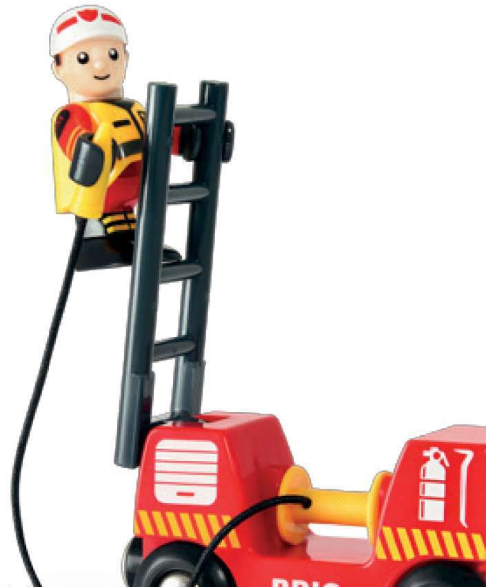 BRIO Spiel Feuerwehr-Leiterfahrzeug mit Licht & Sound