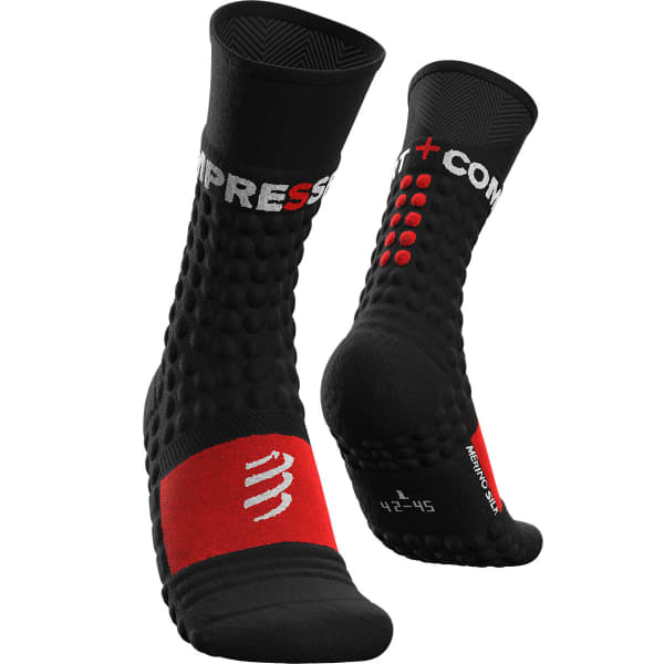 Chaussette running COMPRESSPORT PRO RACING SOCKS WINTER RUN BLACK/RED