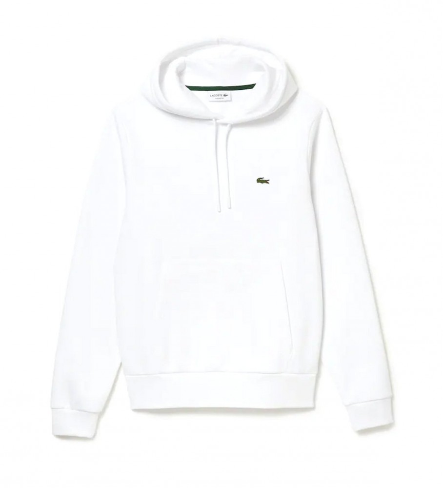 Moletom com capuz Lacoste em algodão orgânico, branco