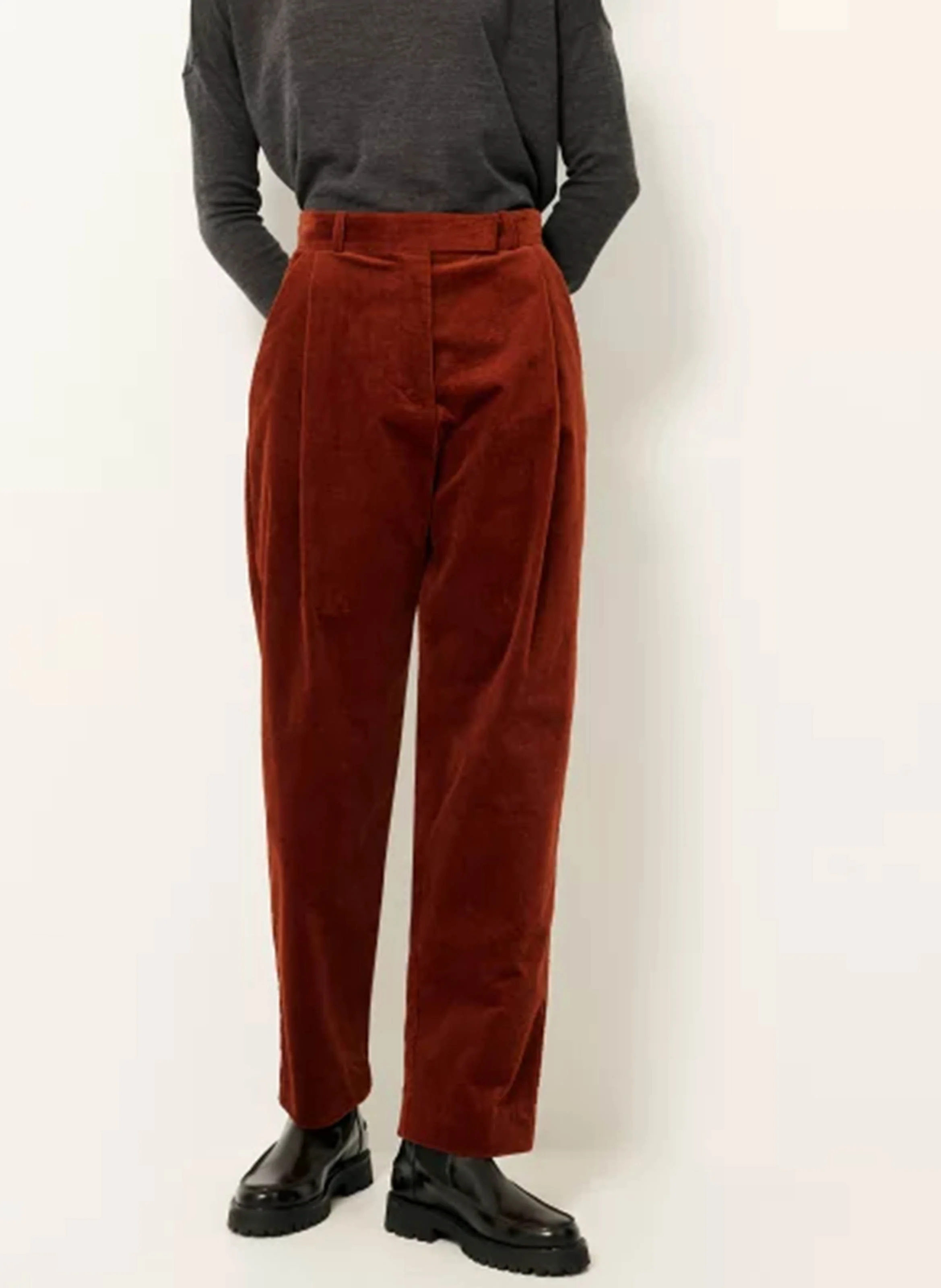 SAVILE ROW - Pantalon fuselé taille haute en coton mélangé | Marron