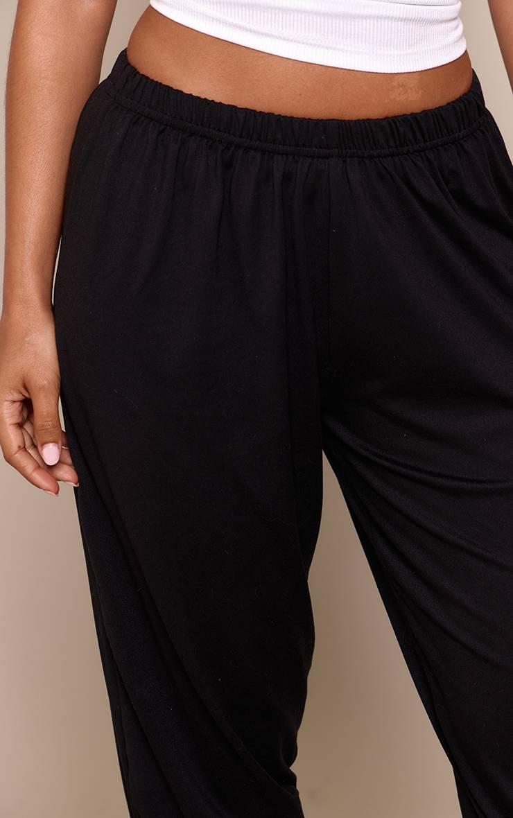 Noir Pantalon Capri À Revers En Jersey Petite