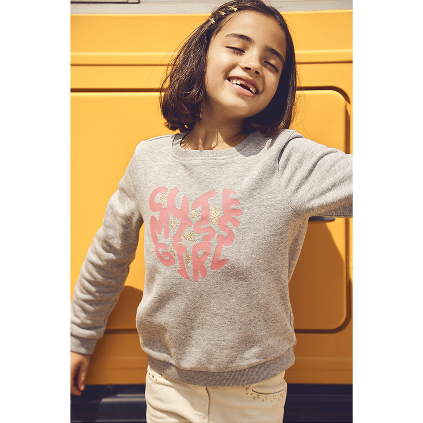 Sweat en molleton print fantaisie pour fille