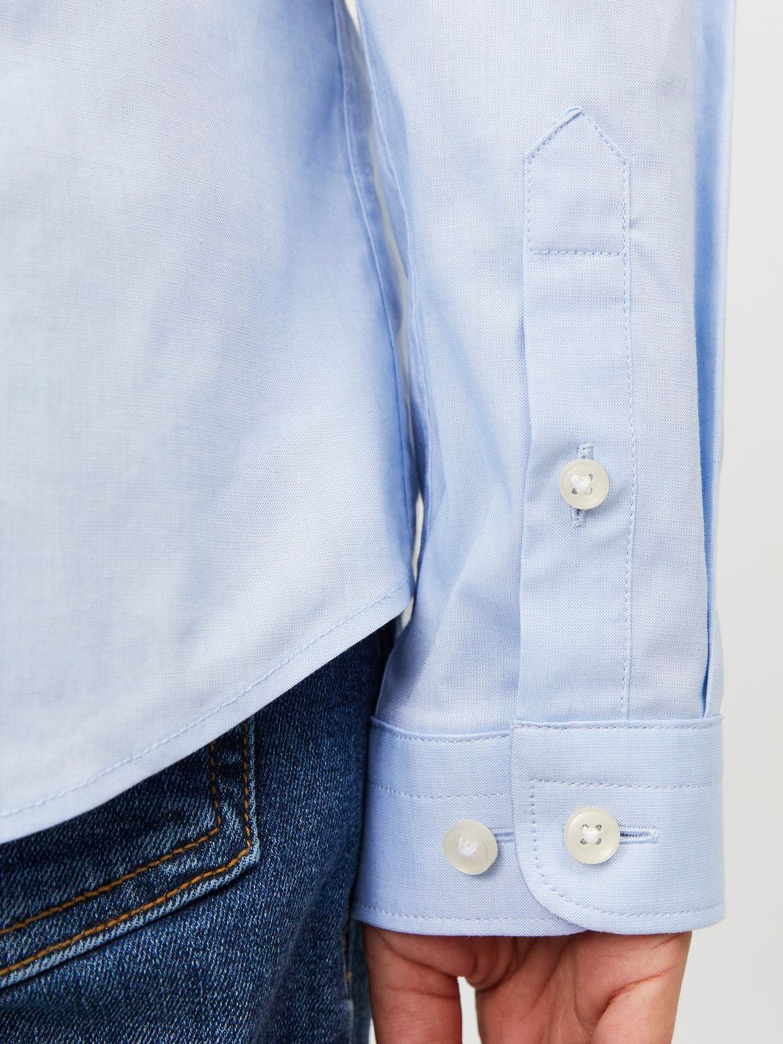 Jack & Jones Junior Langarmhemd »JPRPARMA cool, elastisch, kombinierbar«, unifarben, modisch, regular fit, Hemdkragen