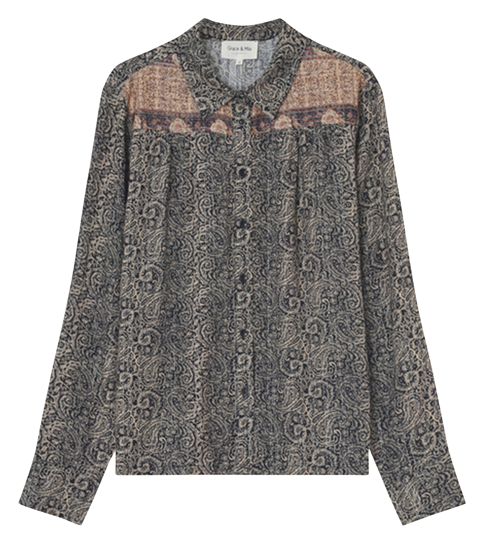 LOVINA - Chemise droite col classique | Noir