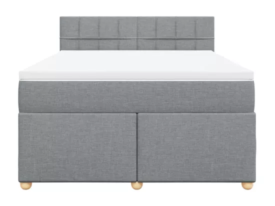 Sommier à lattes de lit avec matelas Gris clair 140x190cm Tissu