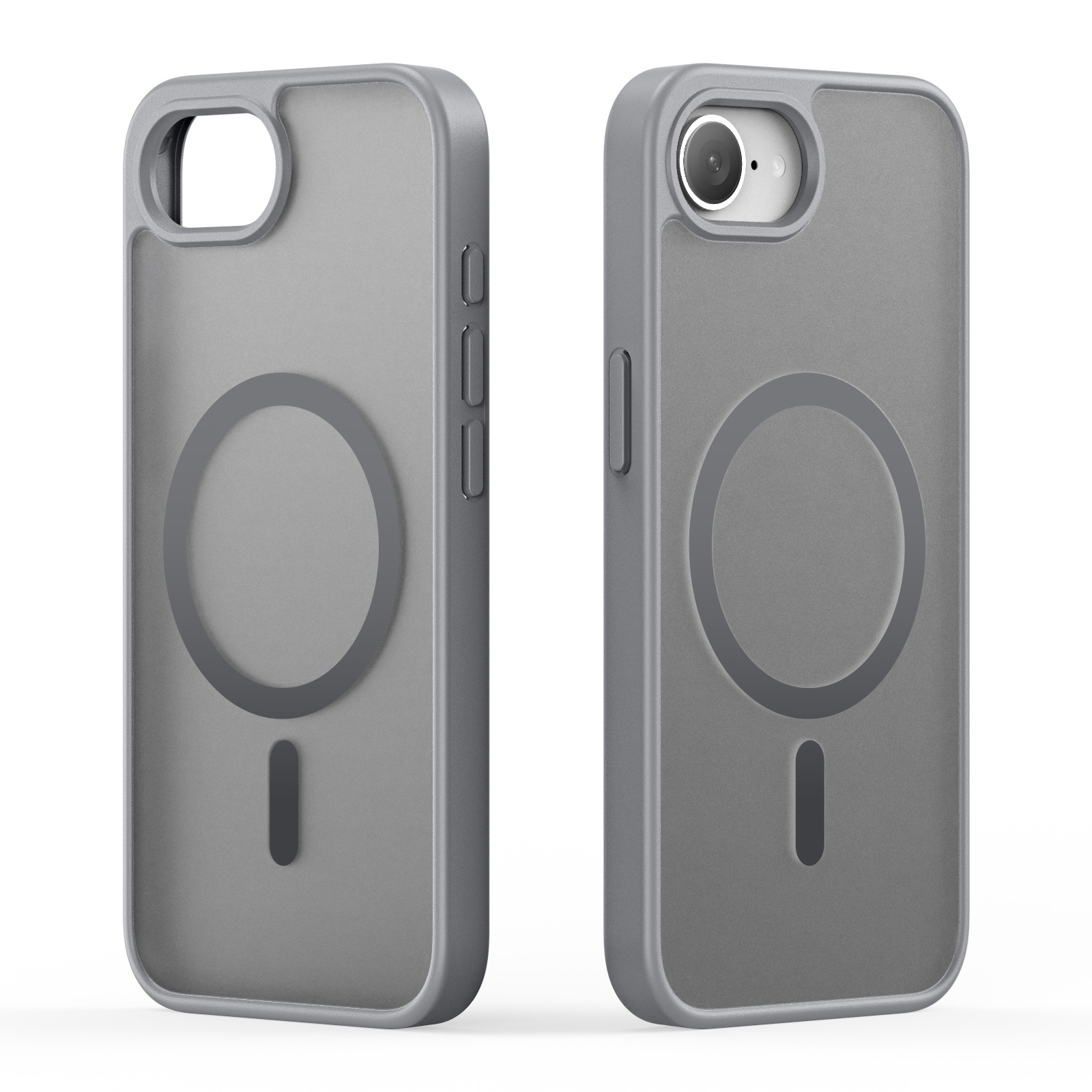 iPhone 16e MagSafe Hybrid Hardcase Hülle mit TPU Bumper - Grau