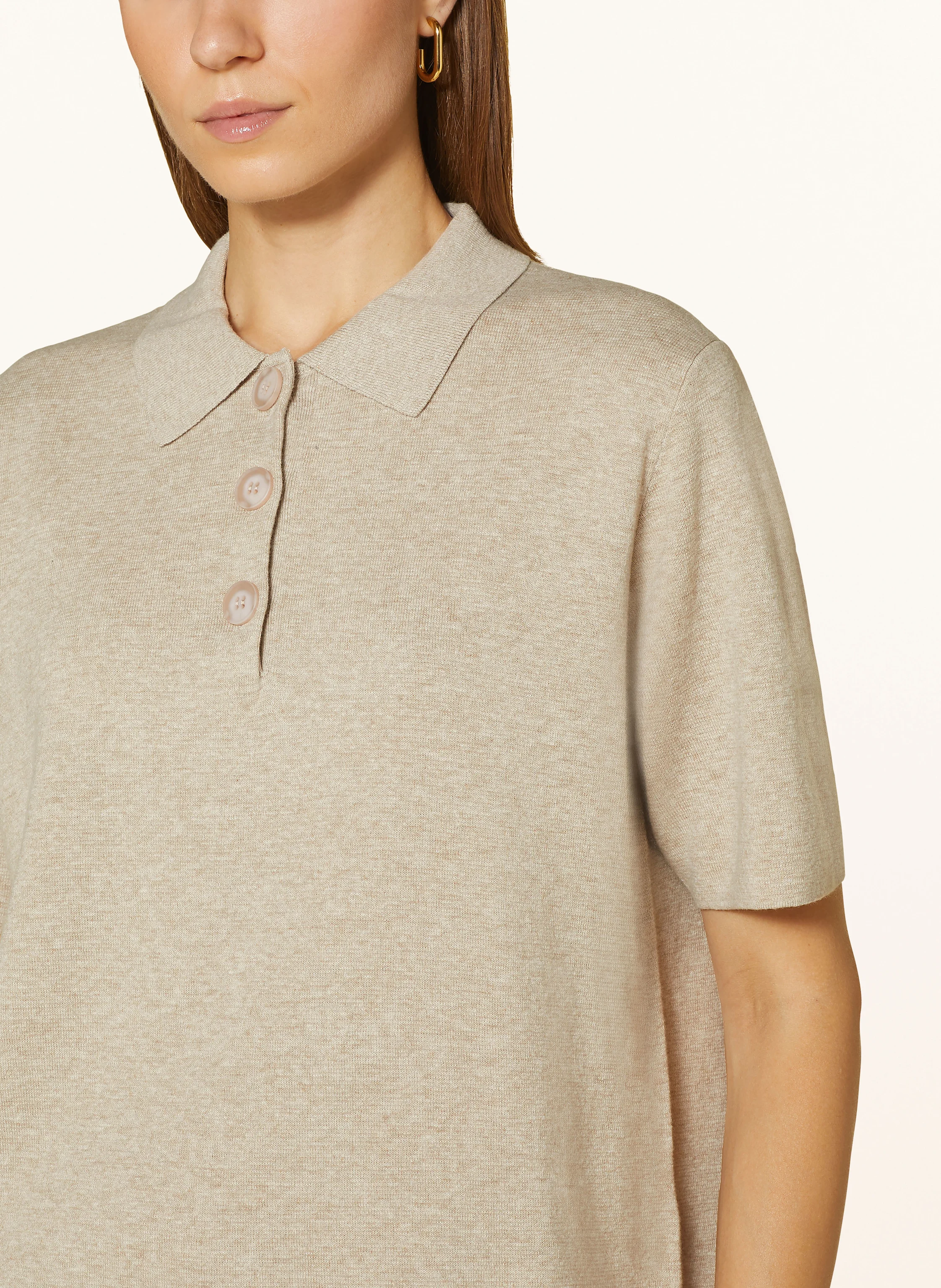 MRS & HUGS Strick-Poloshirt mit Leinen