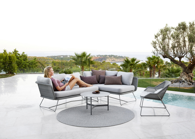 Cane-Line Horizon 2-zits loungebank module rechts grijs