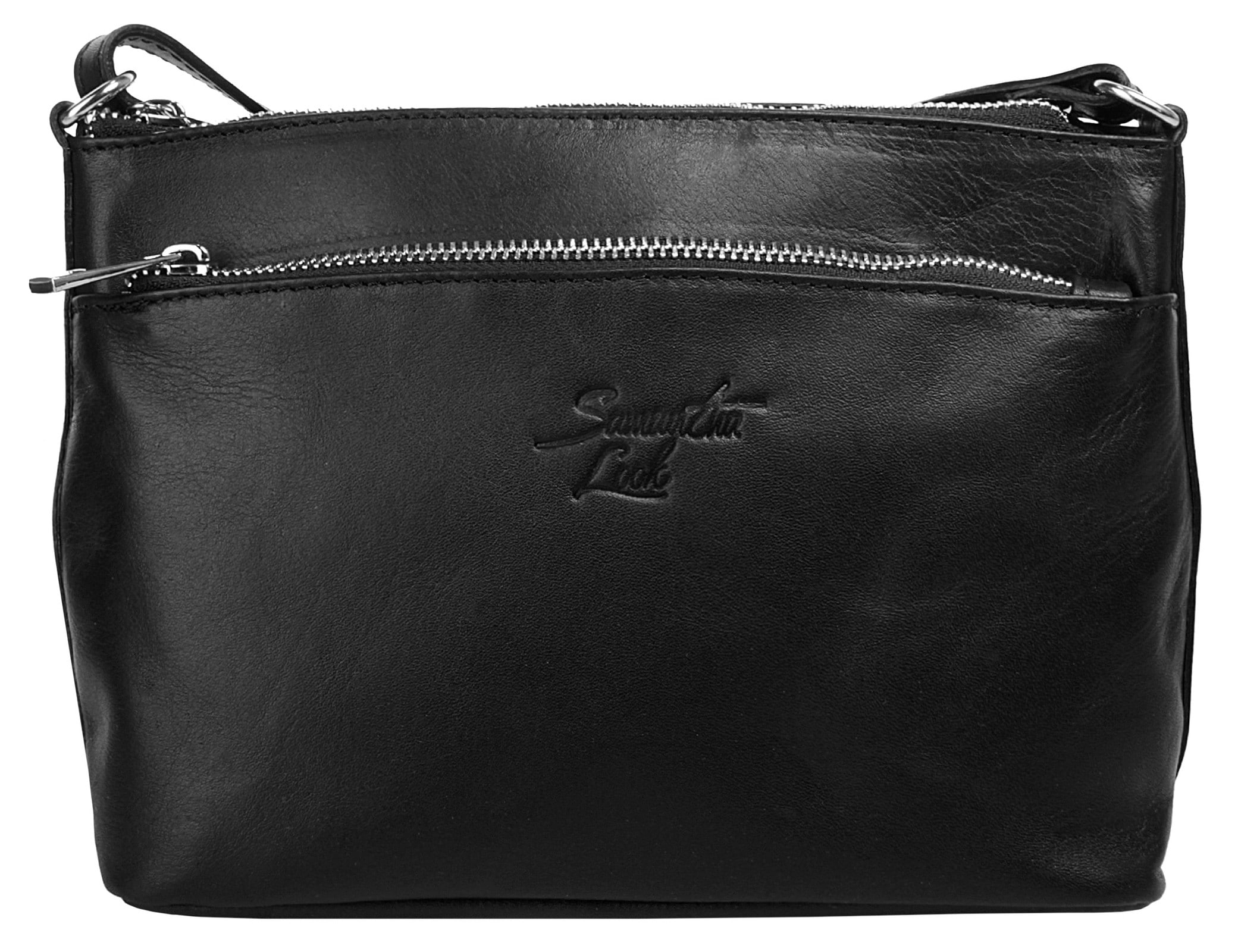 Samantha Look Umhängetasche echt Leder, Made in Italy