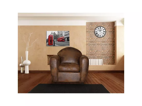 Fauteuil avec accoudoirs simili marron vieilli style club - CUBA