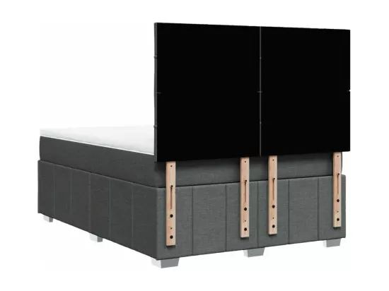 Sommier à lattes de lit avec matelas Gris foncé 160x200cm Tissu