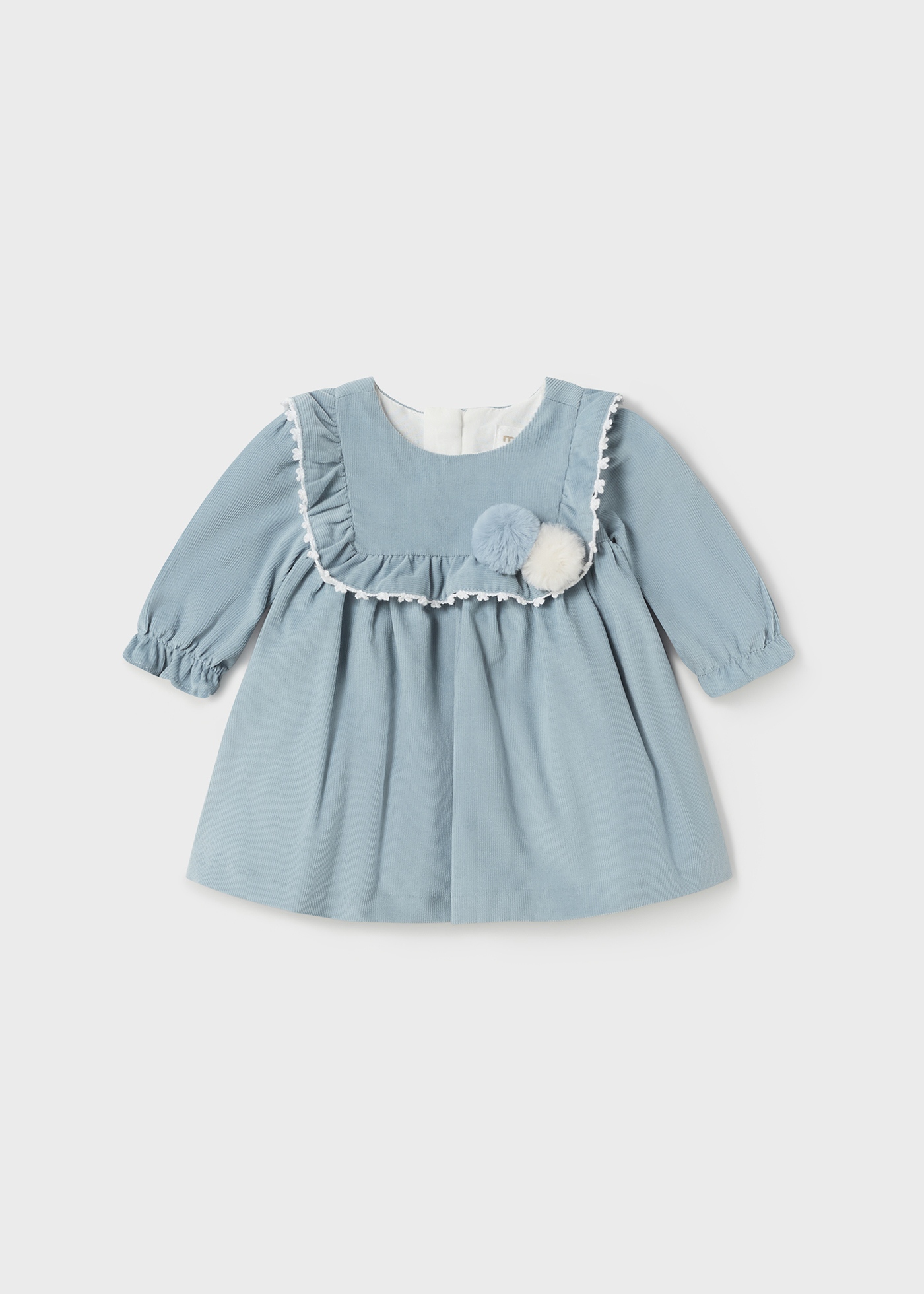 vestido de micro veludo cotelê para recém-nascido
