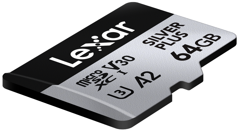 Lexar - microSDXC Professional SILVER Plus UHS-I/U3/A2/4K R205/W100 (V30) - 64GB