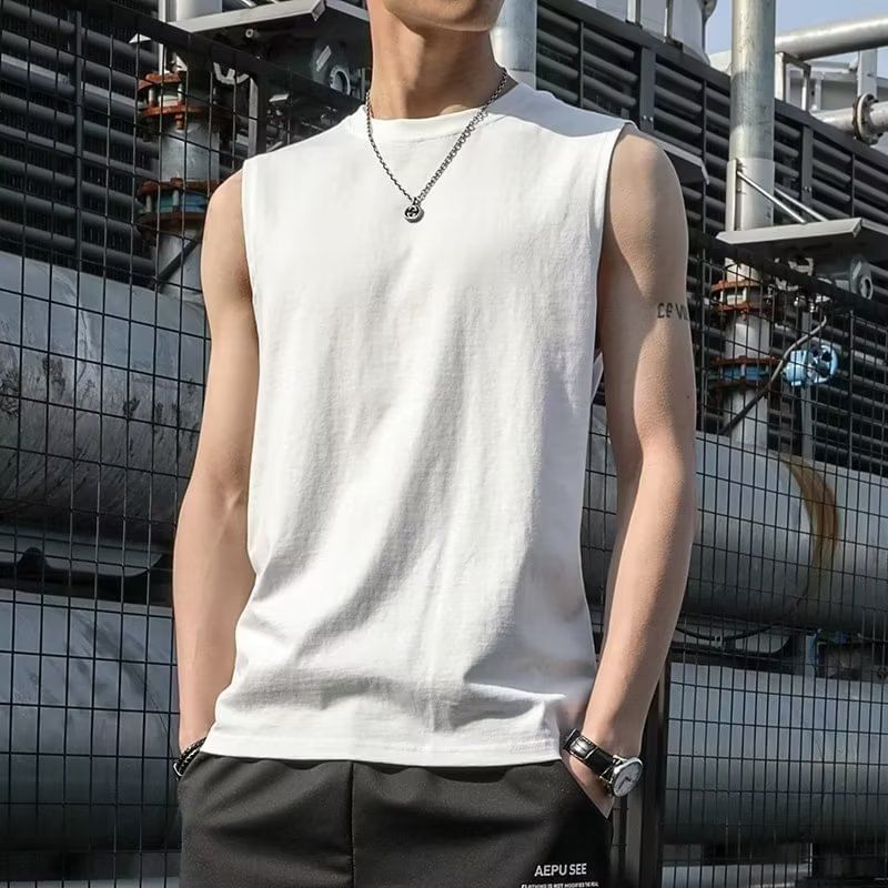 Acritus - Tanktop met ronde hals en effen kleur
