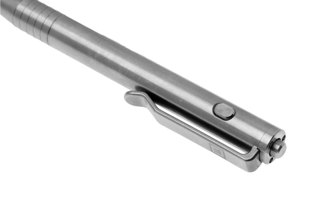 Big Idea Design Mini Dual Side Click Pen MDSC-RW Raw Titanium, everyday carry pen