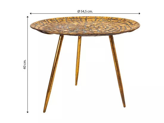 Table basse en métal doré 54.5x54.5x40h