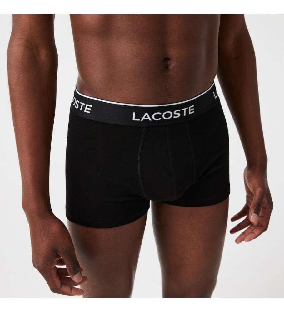 Conjunto de 3 cuecas boxer Lacoste 5H3389 pretas