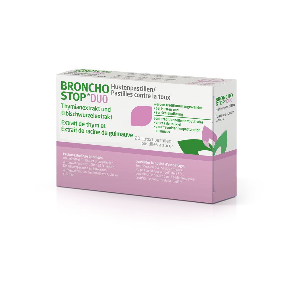 BRONCHOSTOP DUO Hustenpastillen<br>20 Stück, Blister, Pastille