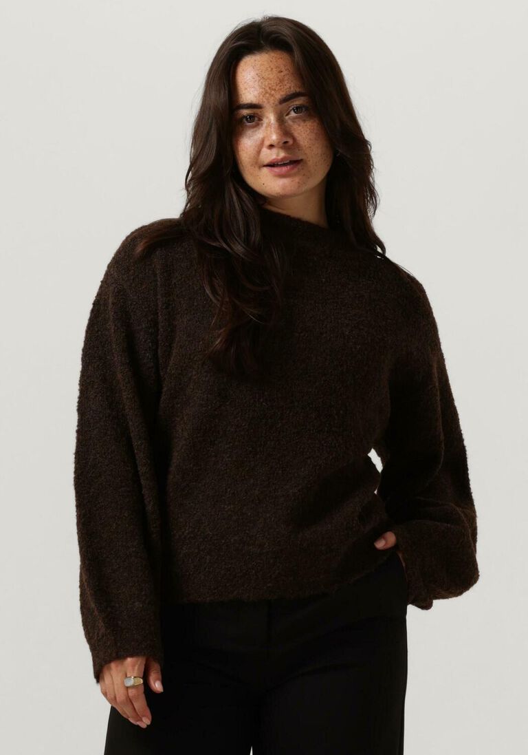 NOTRE-V bruine notre-v trui nv-clarice boucle knit blouse