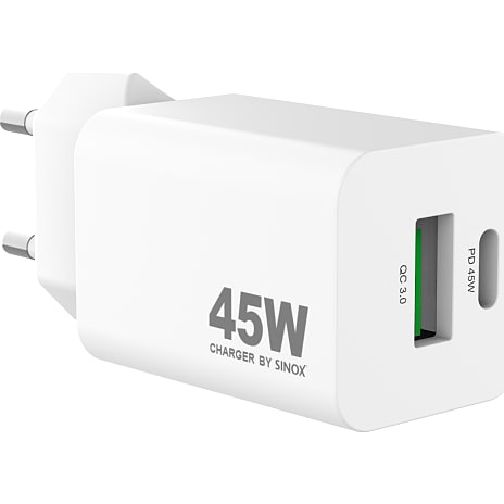 Sinox Pro oplader 45W - hvid