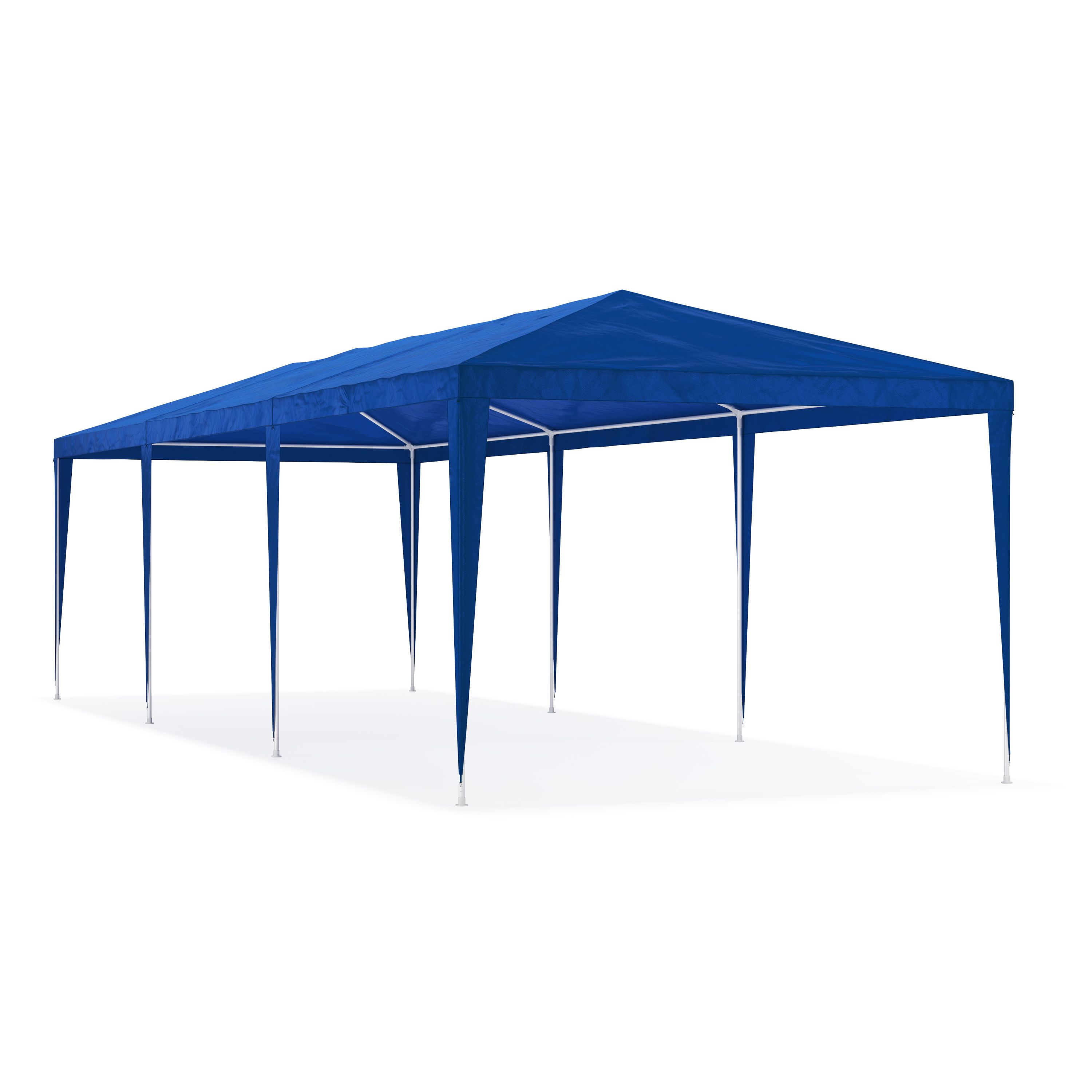 Partyzelt MARIS 9 x 3 m blau inkl. 8 Seitenwände