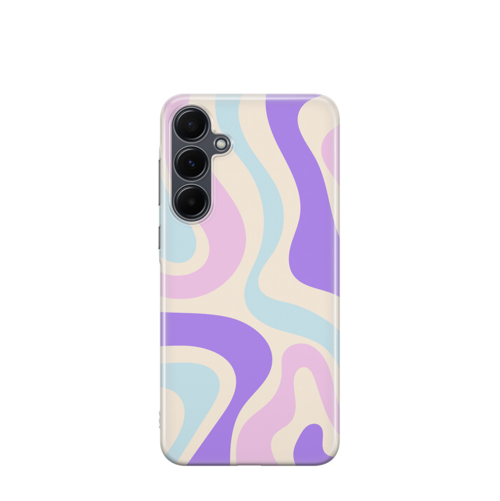 Samsung Galaxy A55 Gummi Hülle Pastellpfade - Lila-Violett