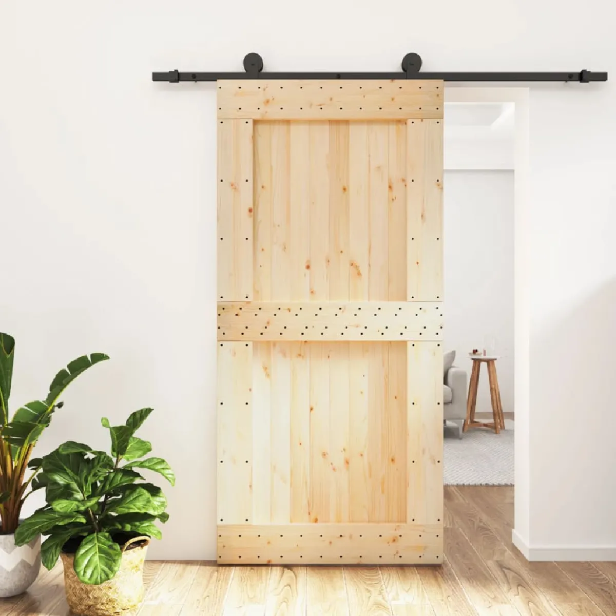 VIDAXL - Porte coulissante 100x210 cm Pin massif