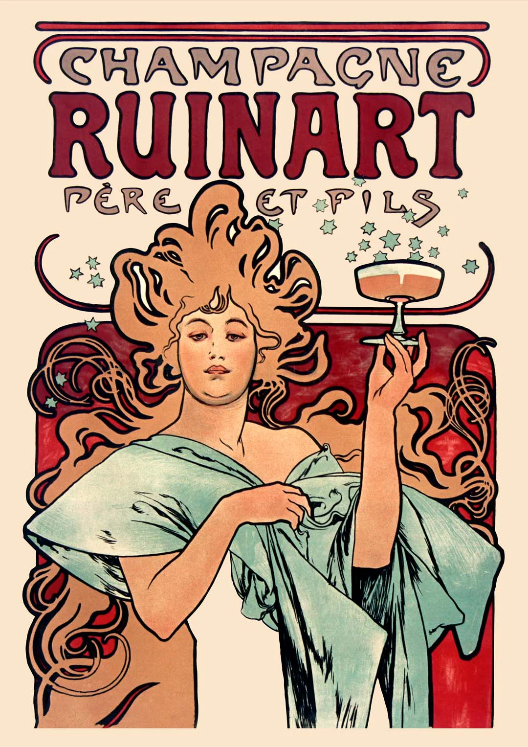 Champagner Ruinart von Alphonse Mucha