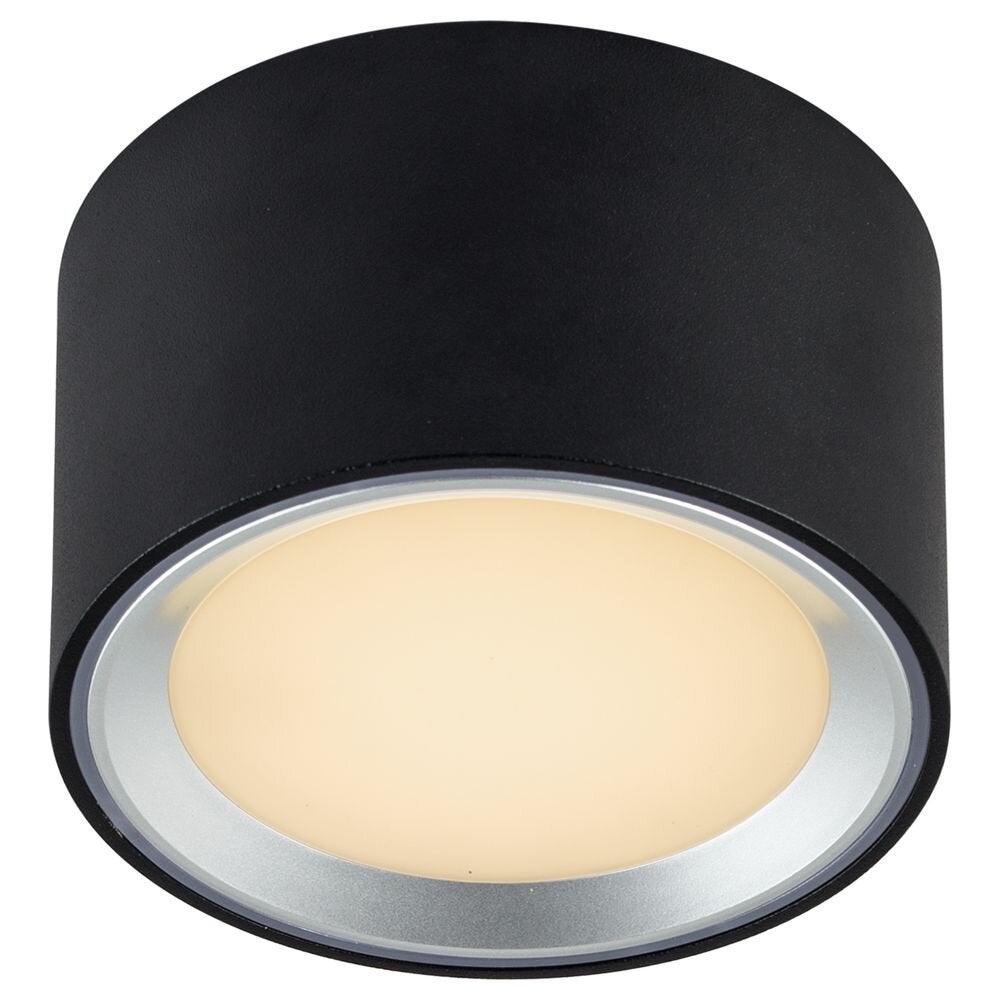 LED plafond opbouwspot Fallon in zwart 8,5W 500lm 60 mm