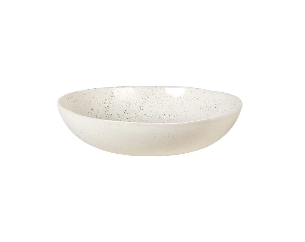 Broste Copenhagen  Nordic Vanilla salatskål, stentøj creme - Ø34 cm