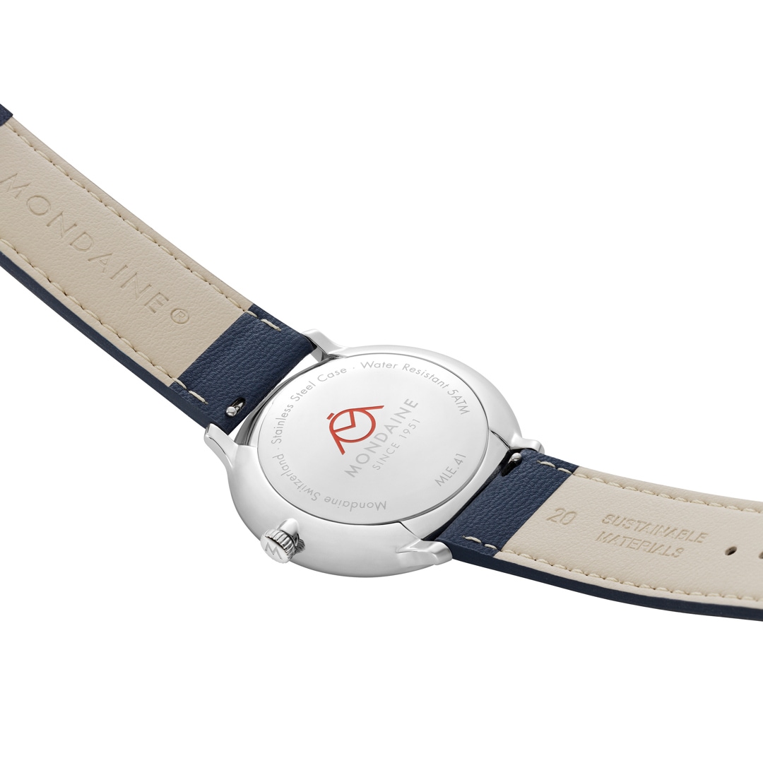 Mondaine Doppio Solar Blau / Weiss Ø 41