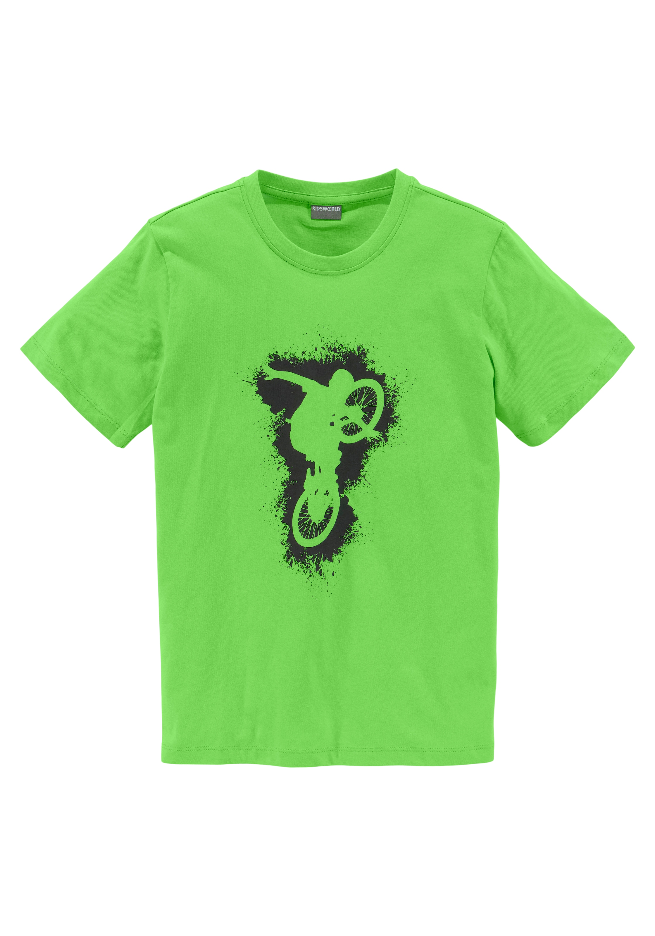 KIDSWORLD T-Shirt »Biker - Druck«, Kurzarm,  Basic-Passform,  mit stylischem Druck,  Rundhalsausschnitt