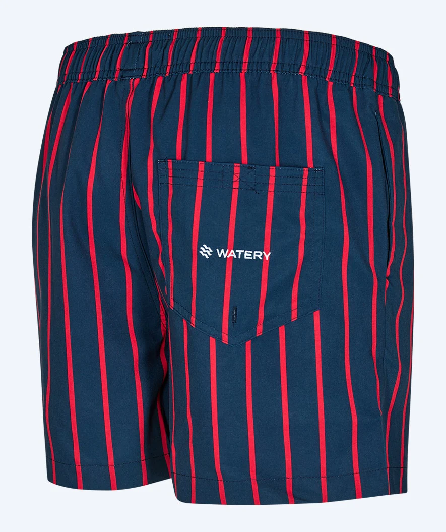Watery badeshorts til mænd - Marilla Eco - Mørkeblå/rød