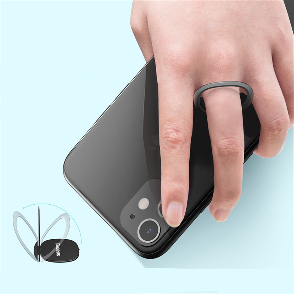 Magnetische Finger Griff Ring Halterung 120 Grad - Schwarz