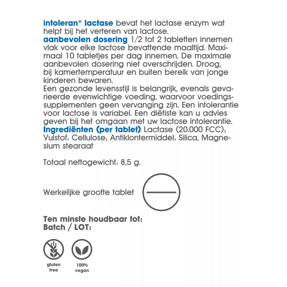 Intoleran Lactase 20.00050 tabletten