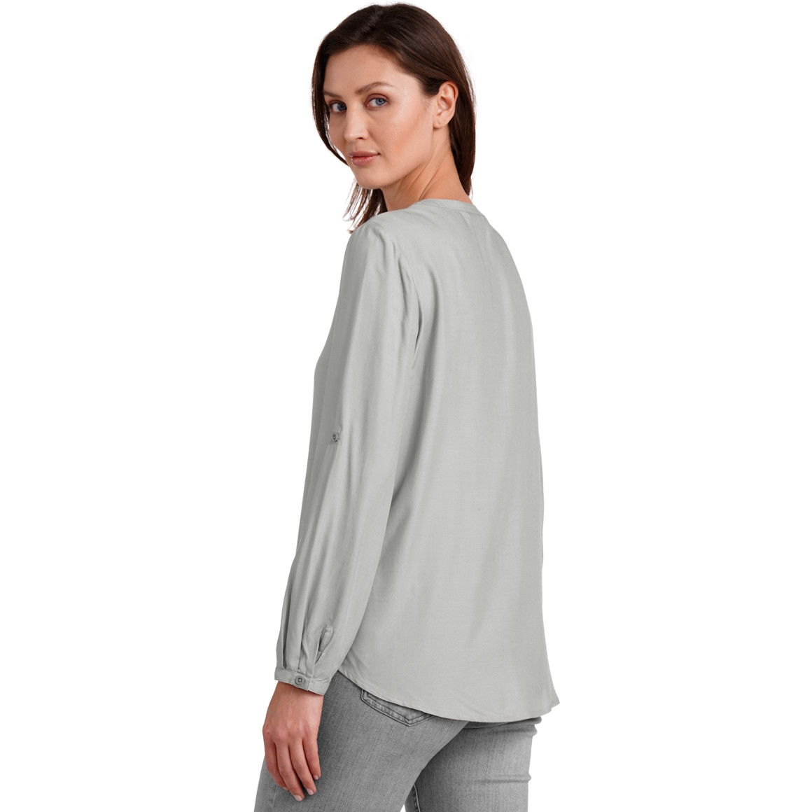 Gina Benotti Damen Bluse unifarben helloliv