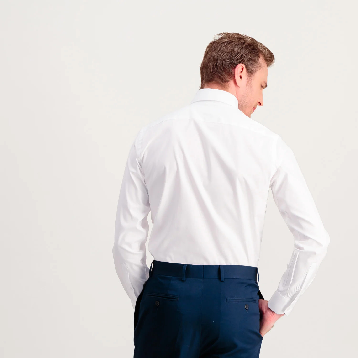 White double-twisted Oxford shirt