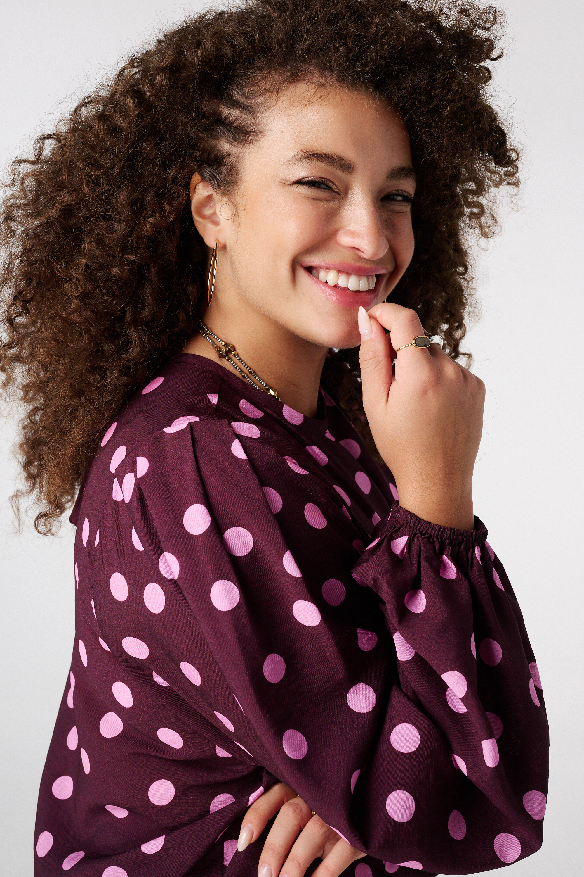 Polka dot blouse Multi Red