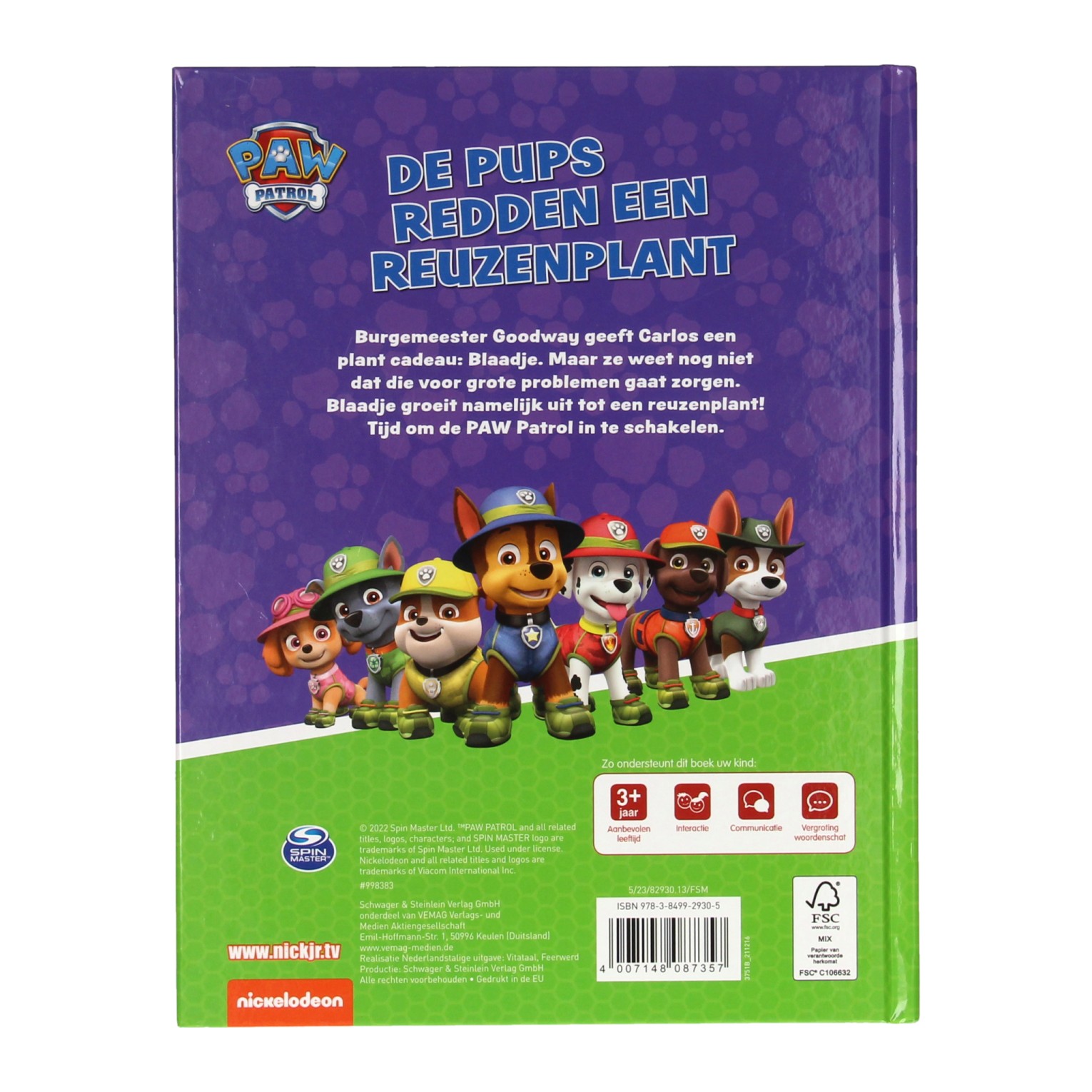 Voorleesboek De Pups Redden een Reuzenplant PAW Patrol