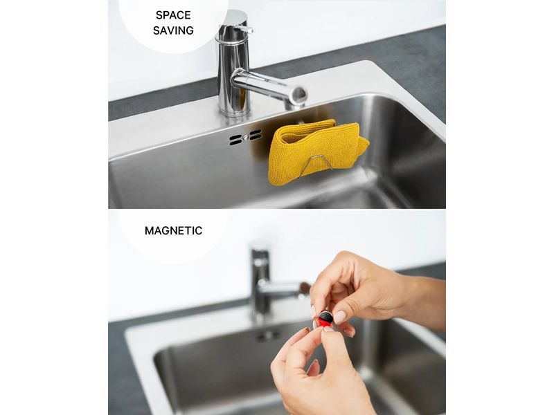 Esmée Schwammhalter Silber Magnetischer Schwammhalter für Spülbecken